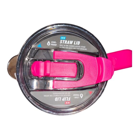 "Hot PINK" Football BLING RHINESTONE tumbler cup lid & handle 40 ounce oz - Picture 6 of 8